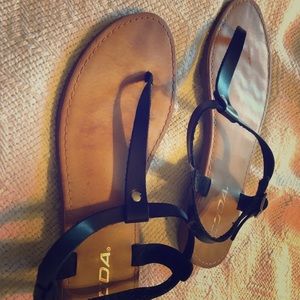 Black Soda Thong Sandals
